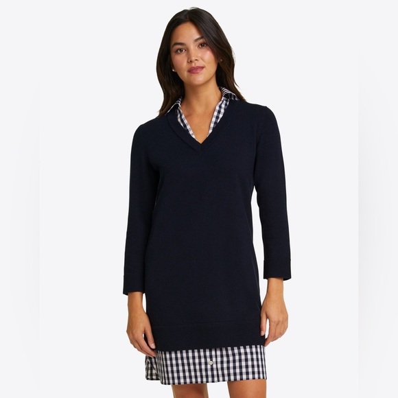 Draper James Wool and Cotton Combo Sweaterdress in Navy Size 1X NWT - Picture 2 of 7